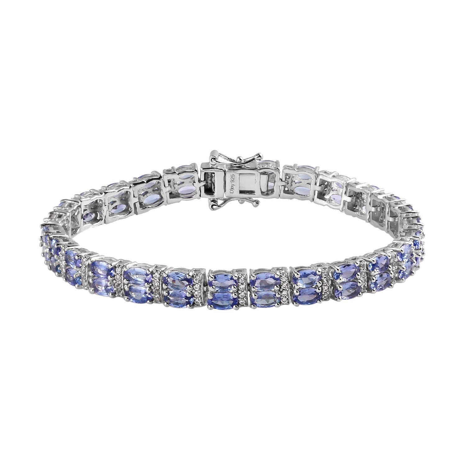 Tanzanite Doublerow Tennis Bracelet in Sterling Silver, Tanzanite