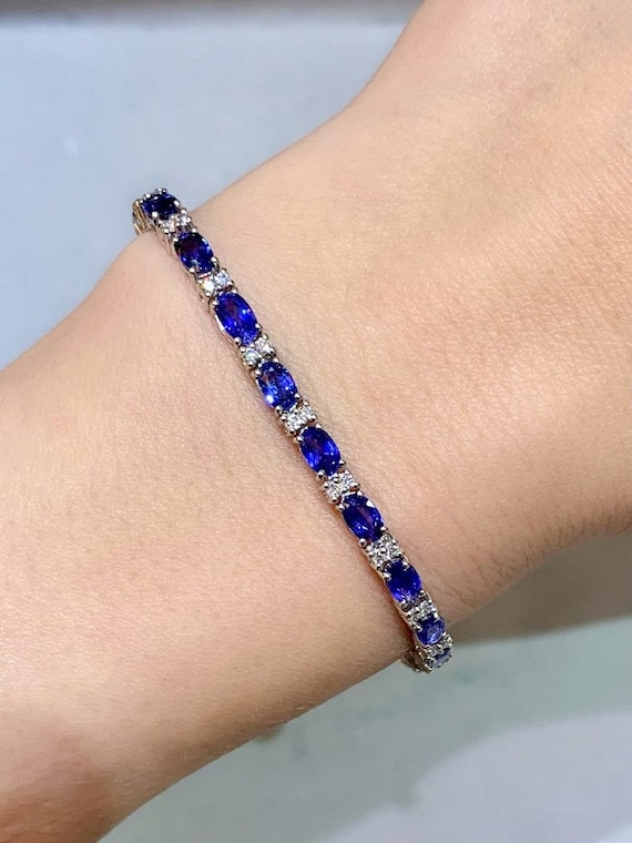 Sapphire and diamond bracelet oval and pear sapphires – JB Star