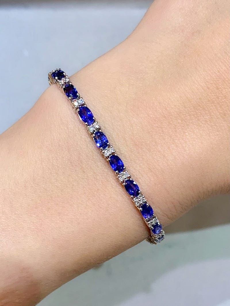 Multi-Color Lab-Created Sapphire Tennis Bracelet Sterling Silver | Jared