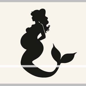 Schöne Meerjungfrau SVG, schwangere Meerjungfrau, erwartet Mama, Baby Meerjungfrau, Liebe SVG, Clip Art Aufkleber Vorlage Transfer SVG Vektor