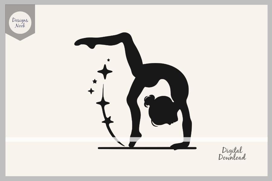 Adesivi Murali Decalcomanie Murali Carta Da Parati Ginnasta Adesivo Palestra Decor Ragazze Sport Ginnastica Artistica Decalcomanie Ragazze Arredamento Camera Da Letto Carta Da Parati 72X57 Cm