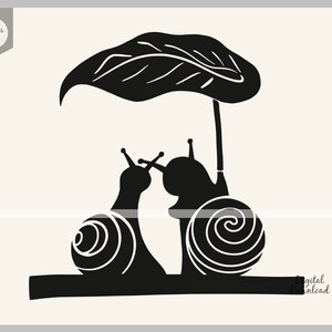 Niedliche Schnecken unter Regenschirm, Love svg, Love Plotterdatei, Freundschaft svg, Clip Art Schablone Vorlage Transfer 1143