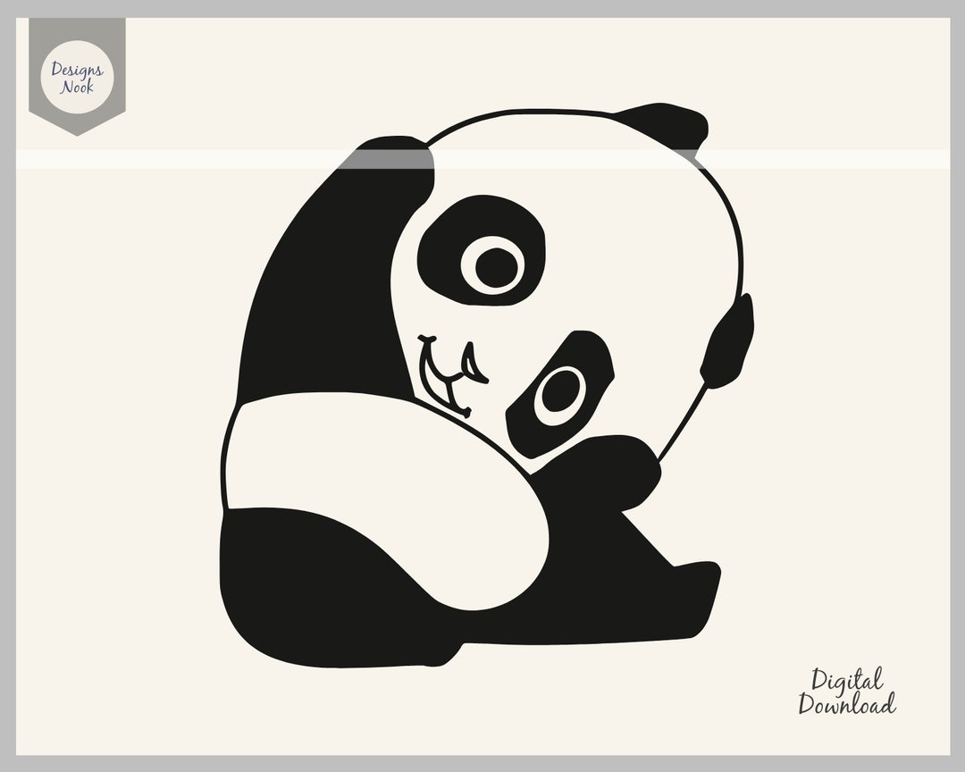 Baby Panda Svg, Baby Panda Cut File, Baby Panda Silhouette, Hello Panda ...