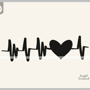 Heart beat SVG, Ekg Heartbeat Clipart, Vector Cut bestanden Cricut, Heartbeat svg, Healthcare svg, Heartbeat line svg, Nurse life, Pulse Iron