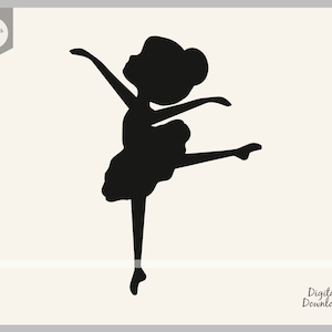 Ballerina svg, kleine ballerina svg, ballerina cut file, dans svg, dansend meisje, ballerina decal clip art vector stencil 1060-1