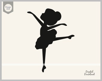Ballerina svg, little ballerina svg, ballerina cut file, dance svg, dancing little girl, ballerina decal clip art vector stencil  1060-1
