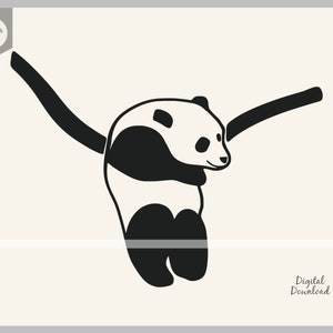 Cute baby panda layered SVG Kawaii panda cut file Cartoon panda cutting Kids Cuttable Animal vector DXF Silhouette Cameo Cricut Vinyl Shirt