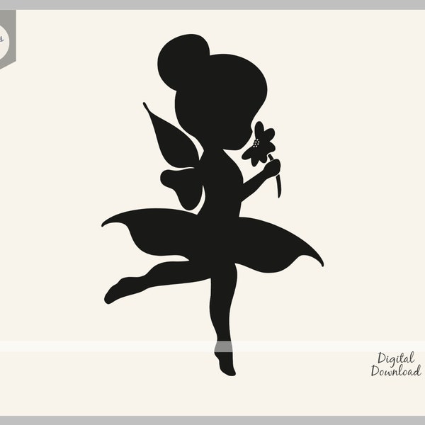 Fairy svg, cute fairy girl, birthday fairy, fairy cut file, fairy silhouette, baby shower cut file decal clipart digital, little fairy