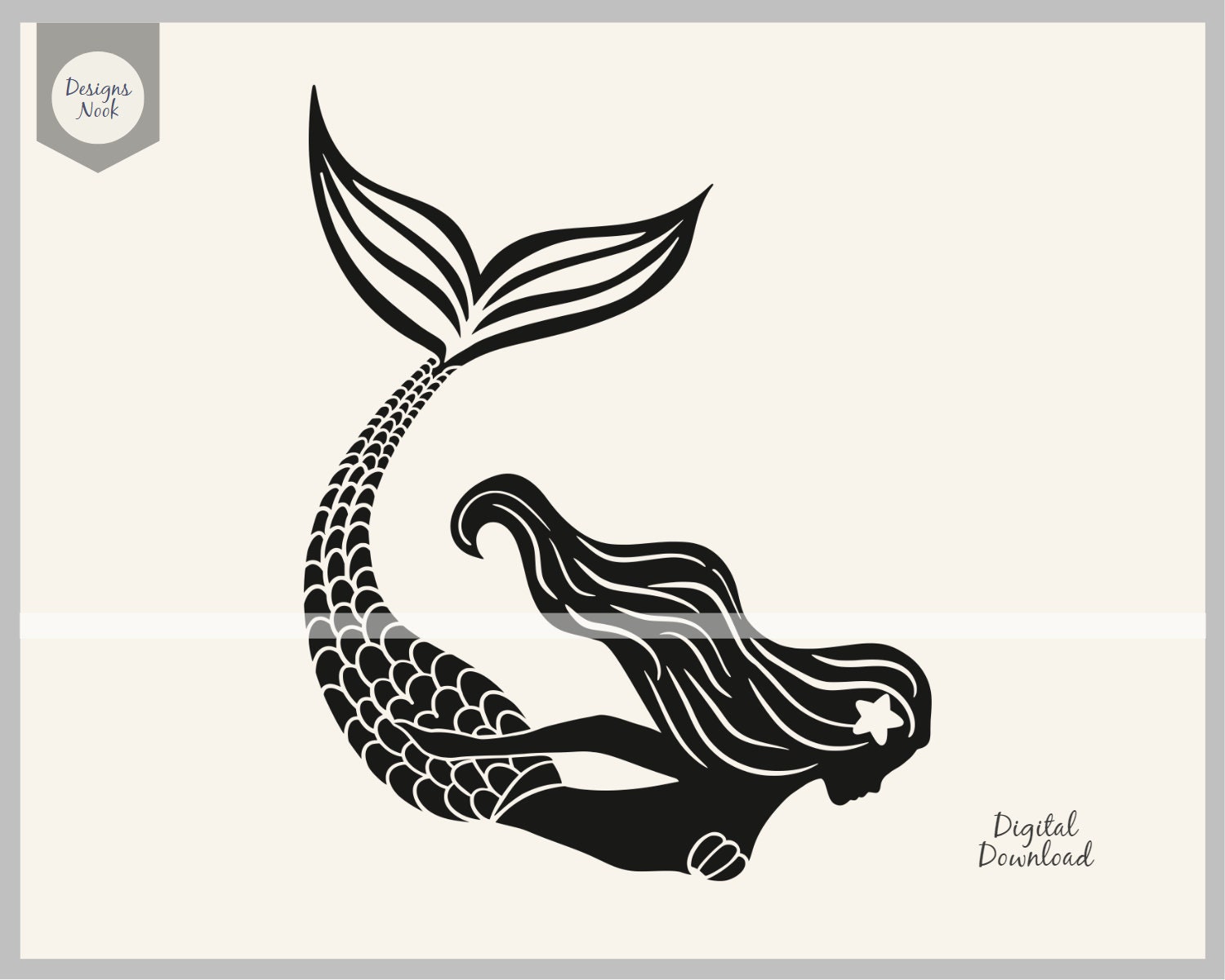 Swimming Mermaid Svg, Diving Mermaid Svg, Beautiful Mermaid Svg