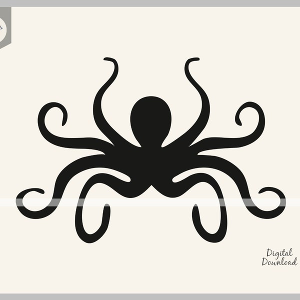 Underwater SVG, octopus svg, sea creature, sea animal, tentacles, clip art wall decal car stickers stencil template transfer SVG vector PNG