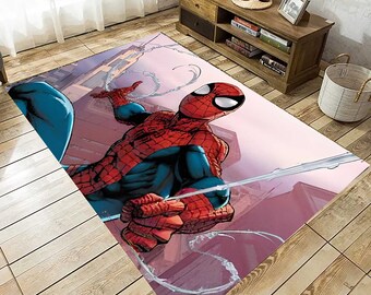 Tapis Spiderman, tapis dessin animé, tapis de chambre de petit garçon, tapis enfants, cadeau pour lui, cadeau pour elle, tapis lavable en machine, tapis de chambre à coucher, tapis à motifs