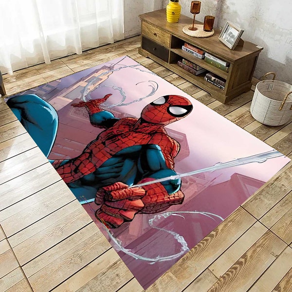 Tapis Spiderman, tapis dessin animé, tapis de chambre de petit garçon, tapis enfants, cadeau pour lui, cadeau pour elle, tapis lavable en machine, tapis de chambre à coucher, tapis à motifs