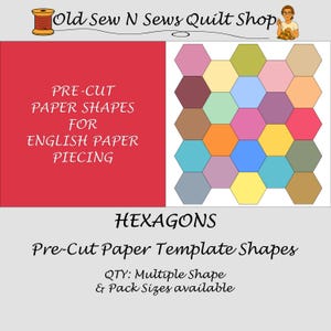 HEXAGONS Pre-Cut Paper Templates Only for English Paper Piecing