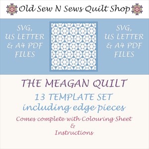 Meagan EPP Quilt Template Set - SVG, US Letter & A4 versions