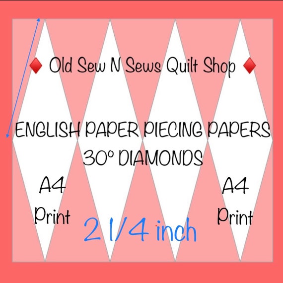 2 1 4 Inch 2 25 Inch Side 30 Deg Diamonds For Size Paper Etsy