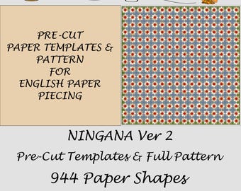 NINGANA V2 Pre-Cut Paper Templates and Pattern for English Paper Piecing