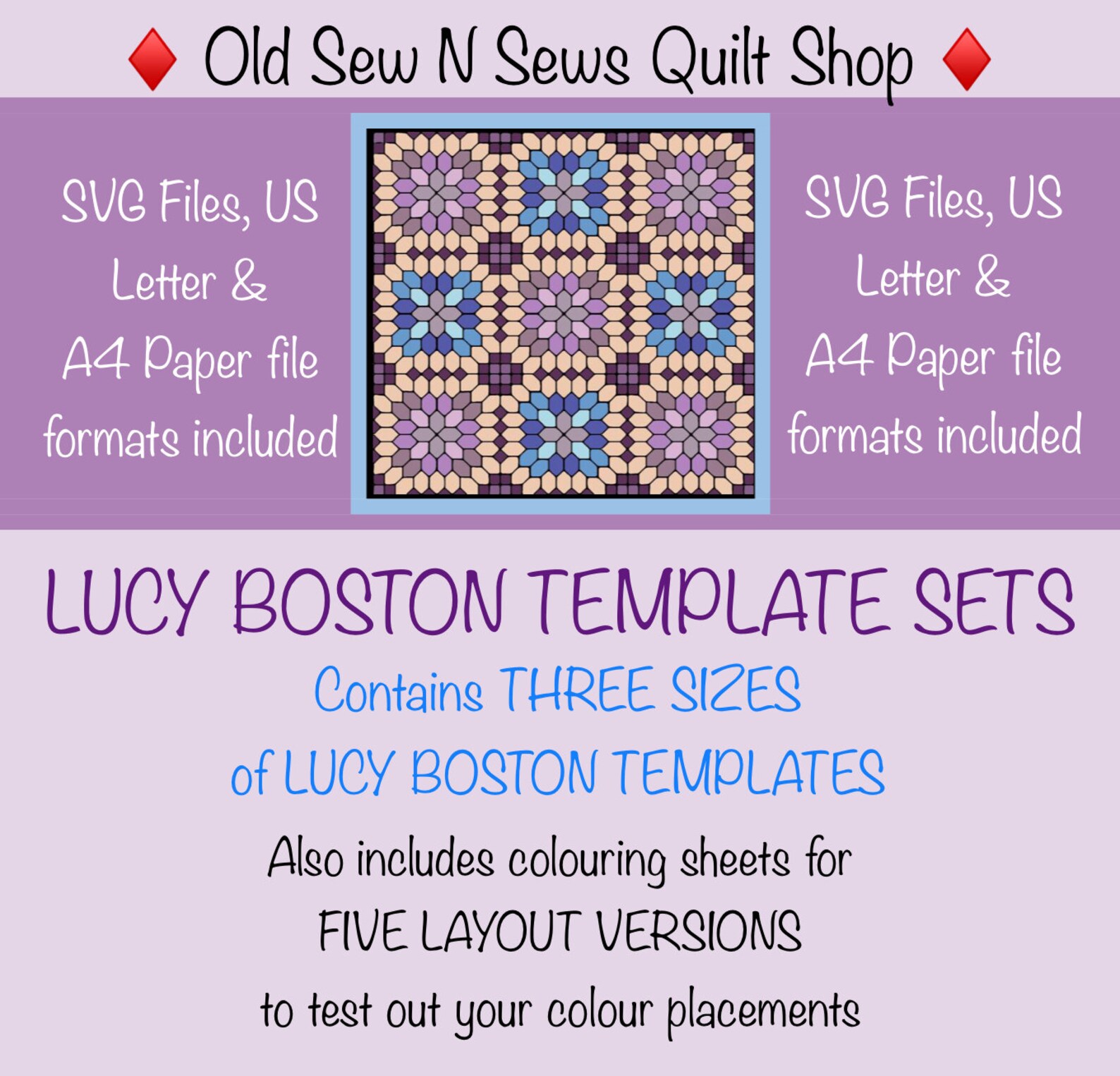 Lucy Boston EPP Template Sets Three Sizes in One SVG US - Etsy