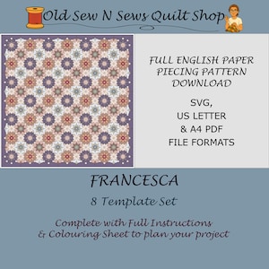 Francesca English Paper Piecing Quilt Pattern – Digital Download