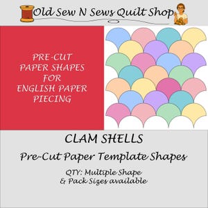 MUSSLA SKAL Förskurna pappersmallar endast för engelsk papperslappning