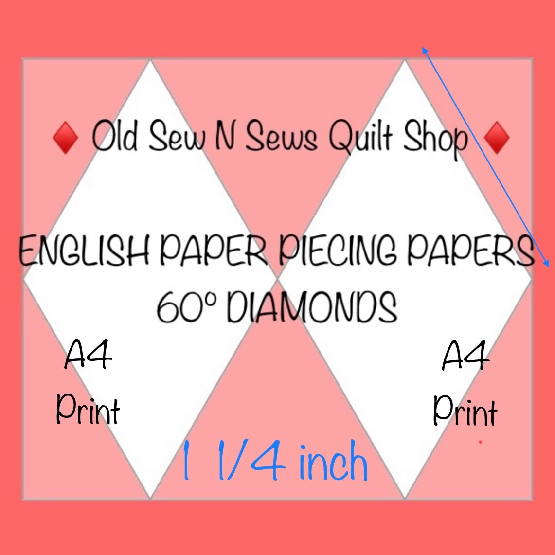 Diamond Papers 60 Deg 1 1 4 Inch Sides Size Printing Etsy