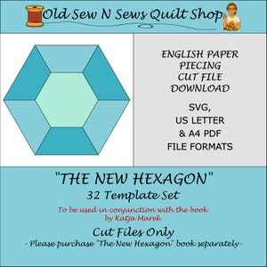 The New Hexagon Book English Paper Piecing 32 Template Set – Digital Download