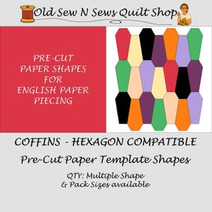 COFFINS Pre-Cut Paper Templates Only for English Paper Piecing