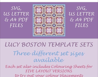Lucy Boston EPP Template Sets - Three Sizes in One - SVG, US Letter & A4 versions