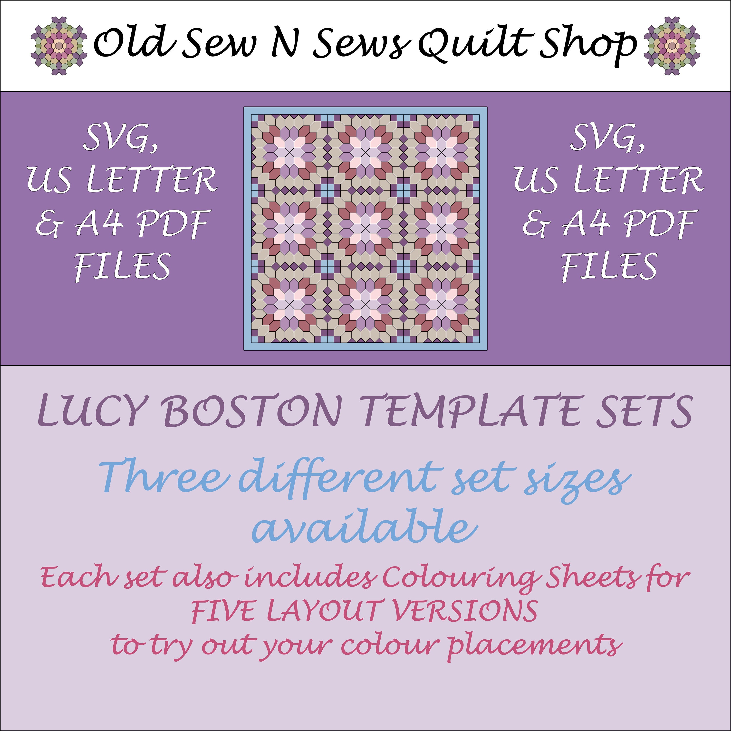 Lucy Boston EPP Template Sets - Three Sizes in One - SVG, US Letter ...