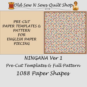 Plantillas y patrones de papel precortados NINGANA V1 para patchwork inglés
