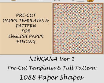 NINGANA V1 Moldes e padrões de papel pré-cortados para patchwork inglês