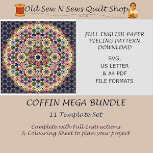 Coffin Bundle English Paper Piecing Quilt Pattern – Digital Download