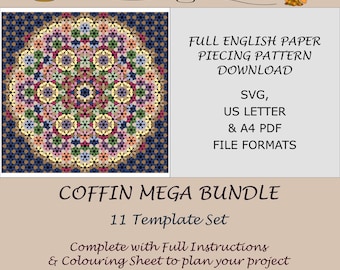 Coffin Bundle English Paper Piecing Quilt Pattern – Digital Download