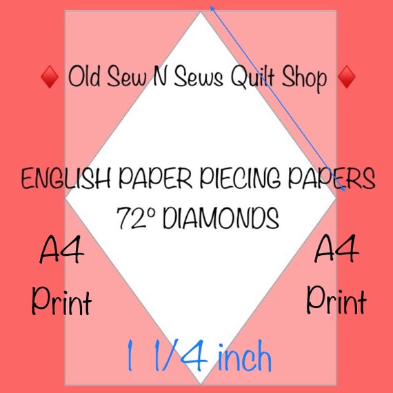 Diamond Papers 72 Deg 1 1 4 Inch Sides Size Printing Etsy