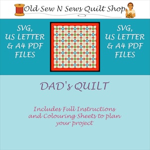 Modello per trapunta inglese in carta da ricamo di papà - Download digitale