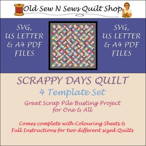 Scrappy Days English Paper Piecing Quilt Pattern – Digital Download