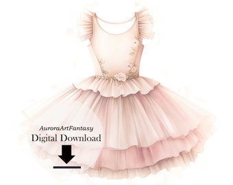 Ballerina dresses Watercolor PNG Print