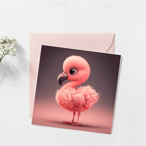 Baby Flamingo Pixar art Baby pink Flamingo Digital Art Nursery wall art Animal prints for nursery pink flamingo art image 2