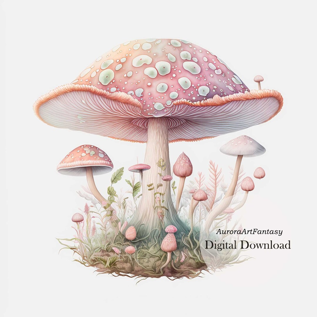 Pink Mushroom Art Ai Generated Art Digital Art - Etsy