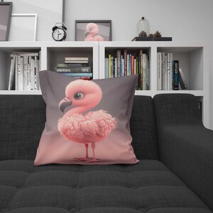 Baby Flamingo Pixar art Baby pink Flamingo Digital Art Nursery wall art Animal prints for nursery pink flamingo art image 4