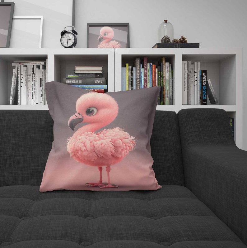 Baby Flamingo Pixar art Baby pink Flamingo Digital Art Nursery wall art Animal prints for nursery pink flamingo art image 4