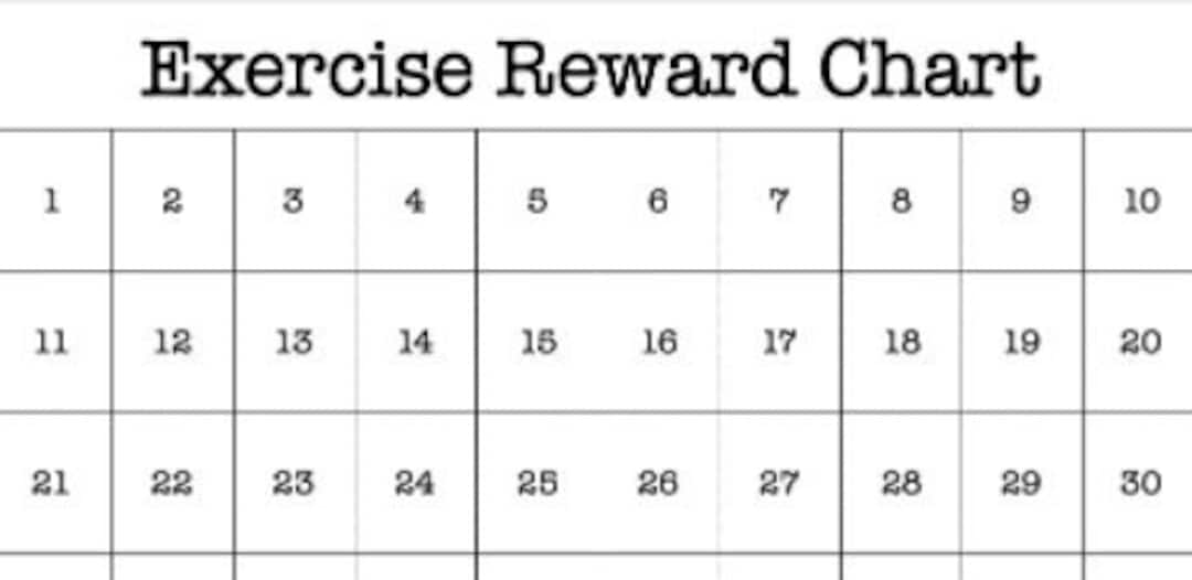 Exercise Reward Chart typewriter - Etsy Australia
