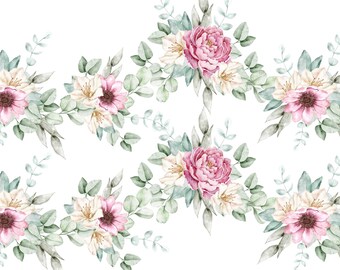 Paquete PNG digital para envoltorios de vasos con diseño floral