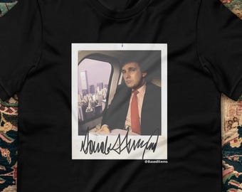 Retro Donald Trump Signature Polaroid Foto T-Shirt