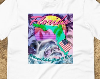 Florida Retro T-Shirt: Pro Amerika Anti Woke Konservativ T-Shirt
