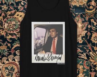 Retro Donald Trump Signature Polaroid Foto Herren Tanktop: MAGA Geschenk