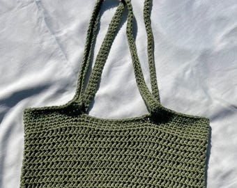 Crochet Mesh Market Bag – Reusable Cotton Tote Bag – Eco-Friendly Grocery Bag – Handmade Farmer's Market Bag – Minimalist Net Bag