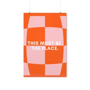 24" x 36" funky a cuadros / Diseño retro / Arte de pared / Carteles verticales mate premium