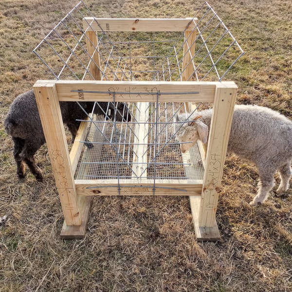 High Efficiency Sheep and Goat Hay Feeder Plans and Instructions