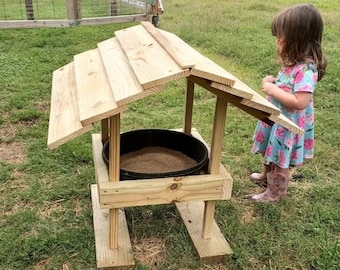 Cute Covered Sheep and Goat Mineral Feeder Plans and Instructions