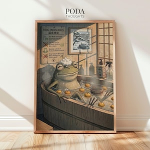Onsen Frog Art - Etsy